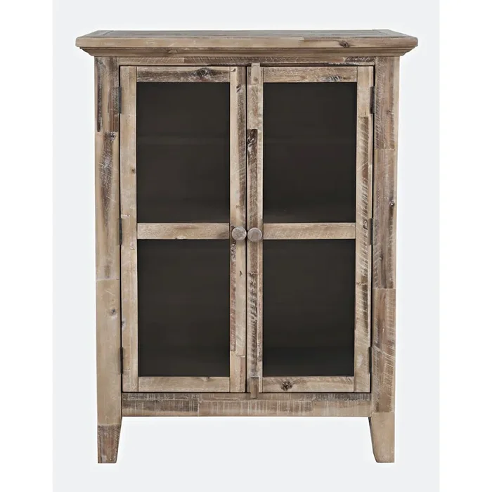 Rustic Shores 32″ Coastal Distressed Acacia Two-Door Accent Cabinet