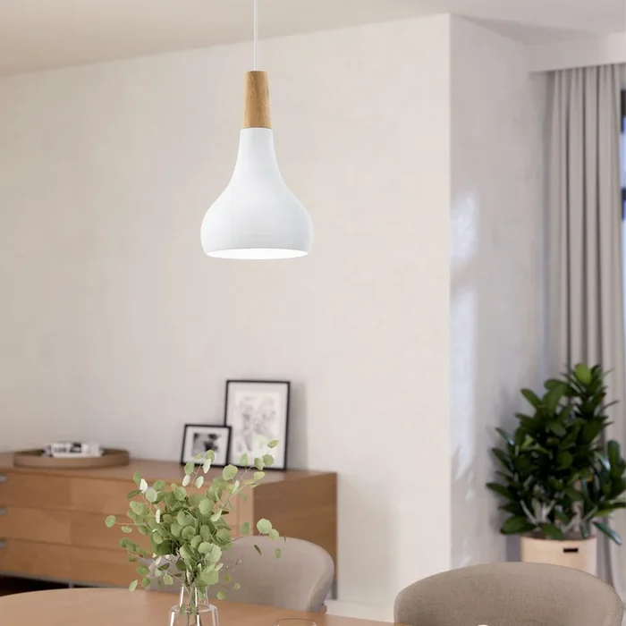 Sabinar Metal and Wood Single Pendant Light
