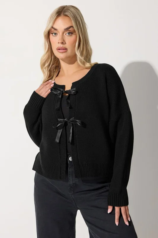 Satin Bow Cardigan