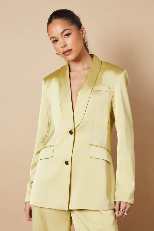 Satin Slim Tailored Blazer