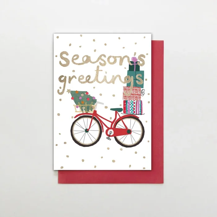 Seasons Greeting Bicycle Christmas Card