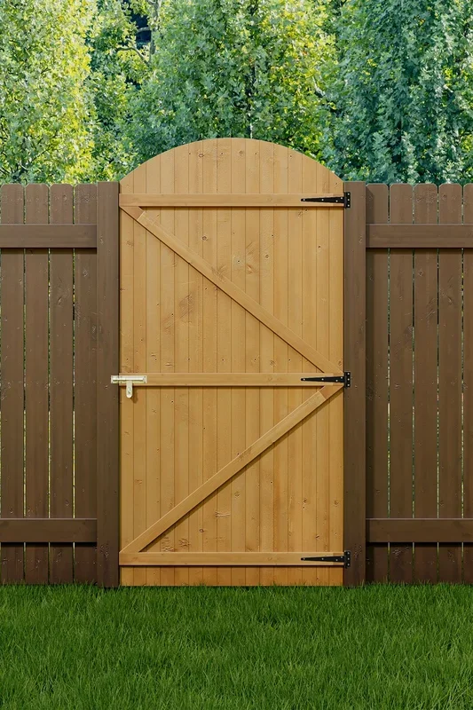 Semi Braced Arch Top Strong Wooden Garden Gate 105cm W x 210cm H