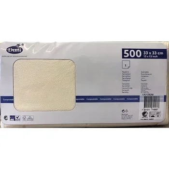 Servietten 33X33cm 1-lagig creme Duni 500St.