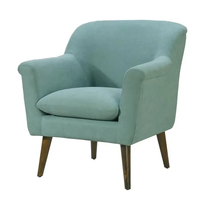 Shelby Aquamarine Teal Woven Fabric Armchair