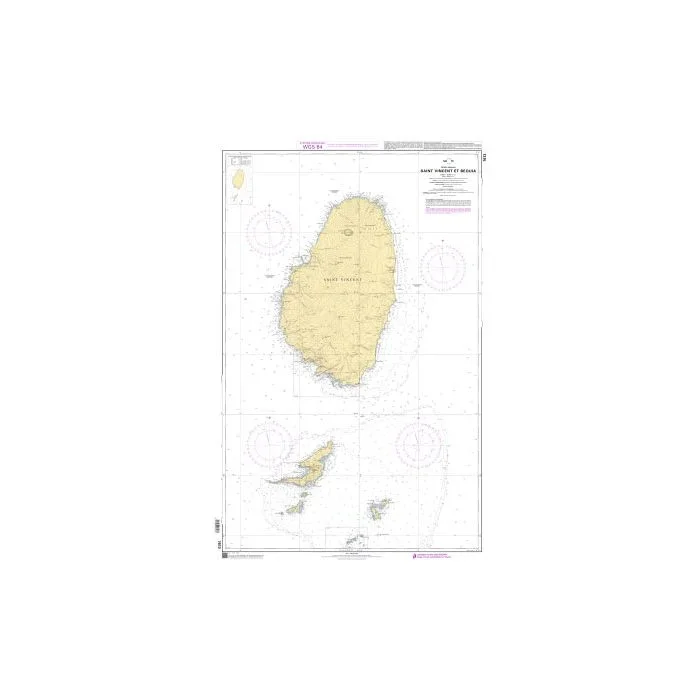 SHOM Chart 7613L – Saint Vincent et Bequia – Leisure A4 size