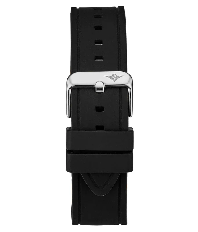 Silicone Black Rubber Sport 22mm Strap