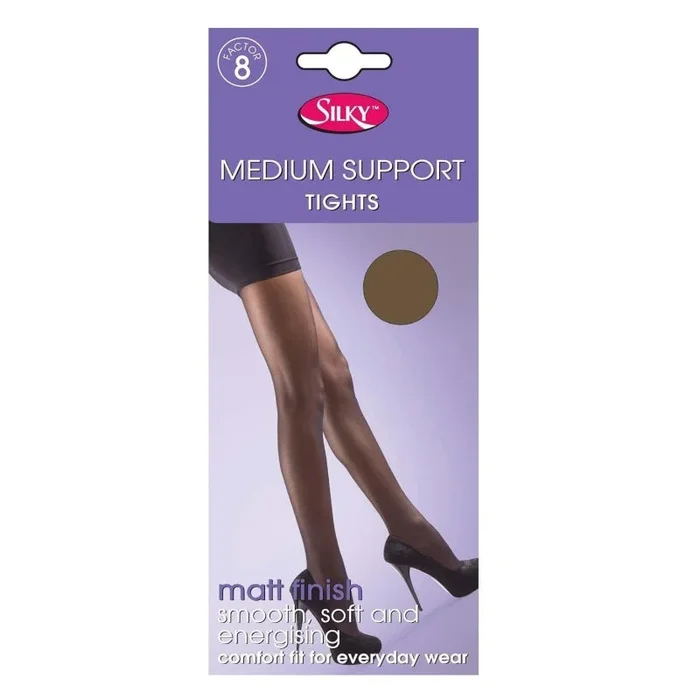 Silky Medium Support Matt Tights 36”-42” Nude 6 Pair Pack