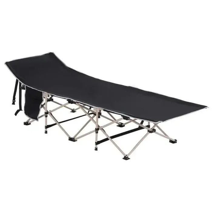 Single Portable Military Sleeping Bed in Black