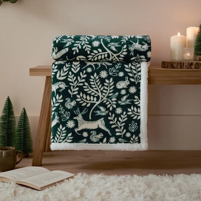 Skandi Woodland Fleece Throw