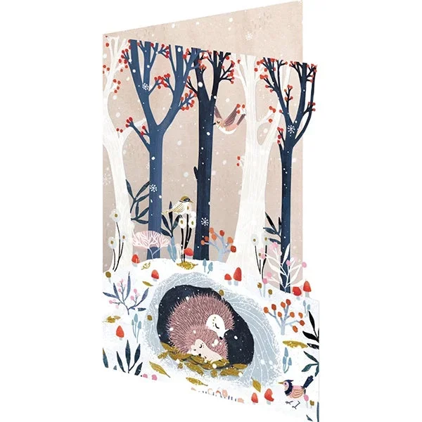 Sleeping Hedgehog Laser Cut Card