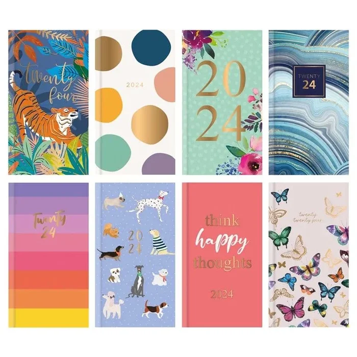 Slim Diary 8 Assorted Designs Year 2024 – Case of 48