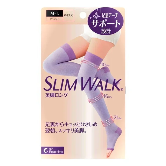 Slim Walk Slim Legs Leggings M-L Size Lavender Full Length Compression Socks