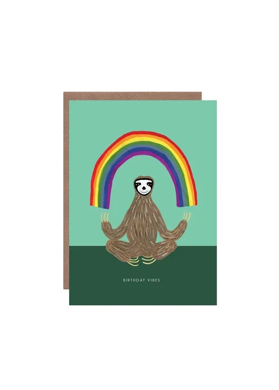 Sloth Birthday Vibes Card