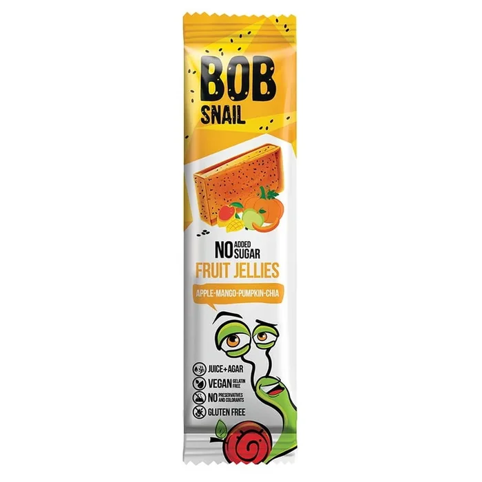 Snack Gelees Apfel – Mango – Kürbis – Chia ohne Zuckerzusatz 38g BOB SNAIL