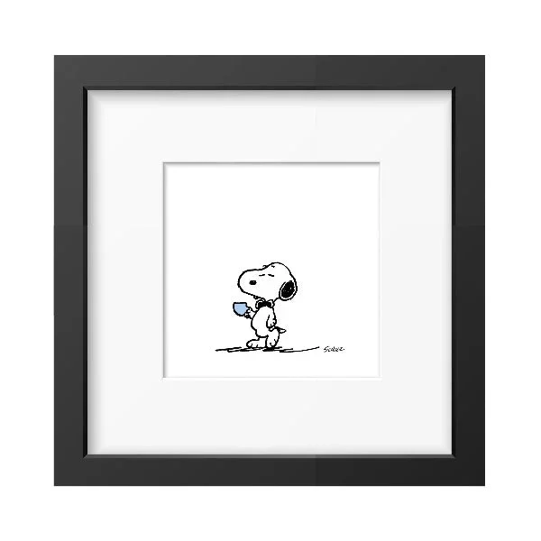Snoopy Cuppa Framed Print 9×9