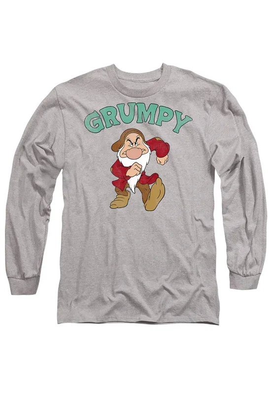Snow White & The 7 Dwarfs Father’s Day Grumpy Dad Long Sleeve T-Shirt, Heather Grey