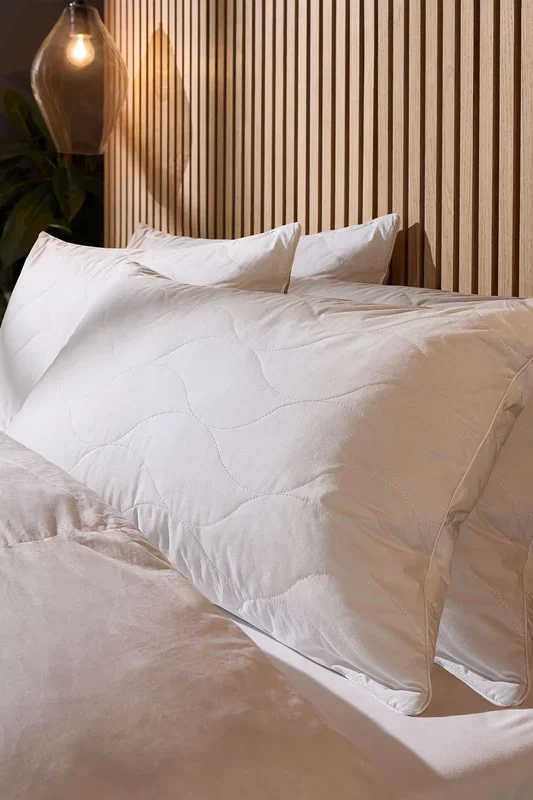 Snuggledown Luxury Cotton Quilted Pillow, Firm Support, 4 Pack
