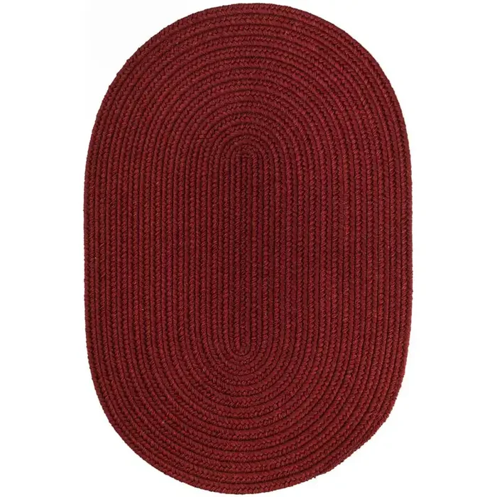 Solid Barn Red Wool 7X9 Oval