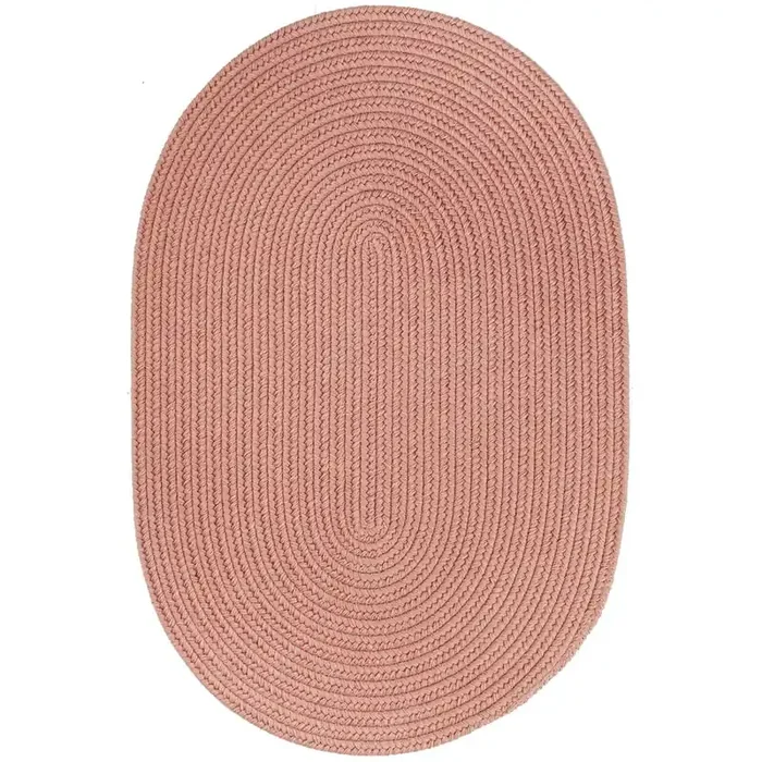 Solid Old Rose Wool 7X9 Oval