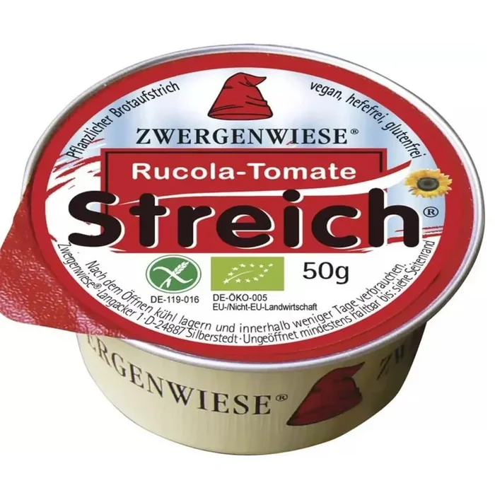 Sonnenblumenpaste mit Rucola und Tomaten glutenfrei BIO 50 g – ZWERGENWIESE