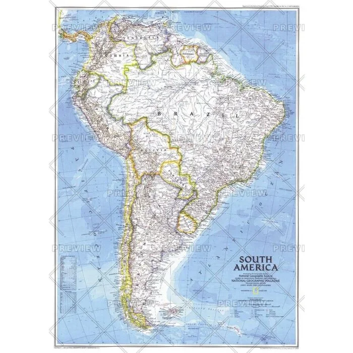 South America – Published 1992 Map