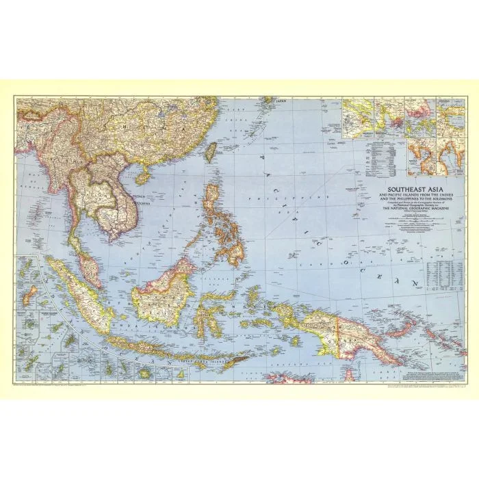 Southeast Asia and the Pacific Islands – Published 1944 Map
