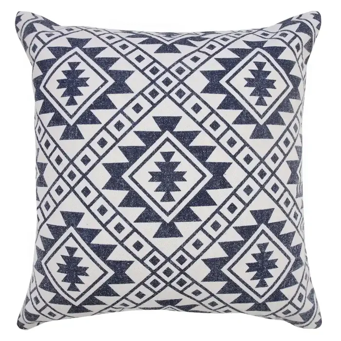 Southwestern Dynamic Denim Geometric Throw Pillow