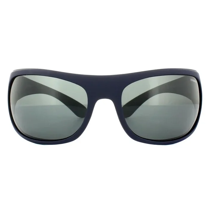 Sport Wrap Matt Dark Blue Grey Polarized Sunglasses