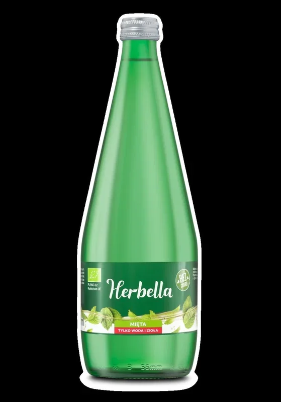 Sprudelwasser mit Minzgeschmack BIO 700 ml (Glas) HERBELLA