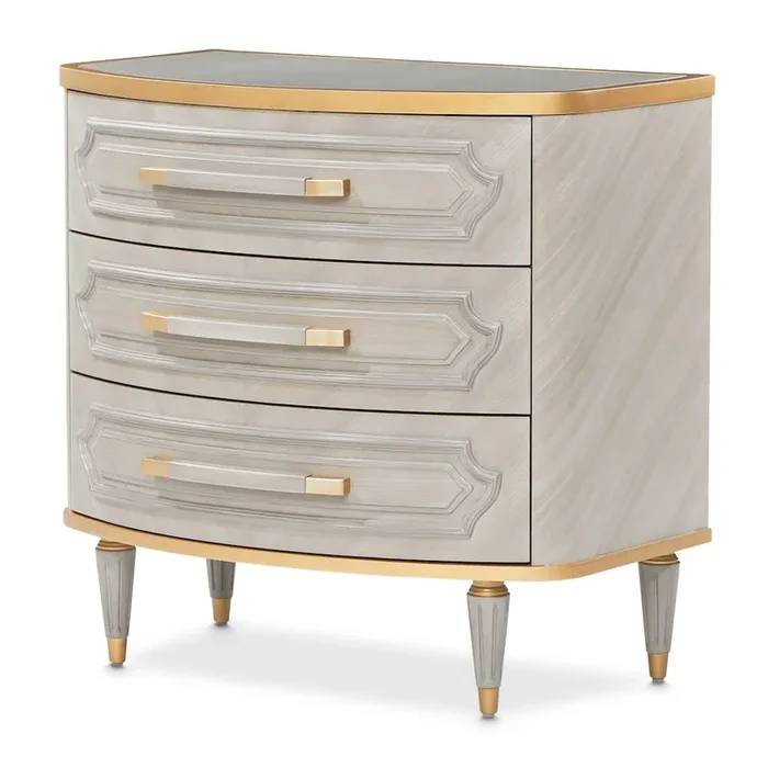St. Charles 3-Drawer Nightstand – Dove Gray