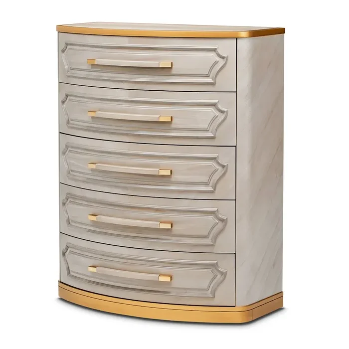 St. Charles 5-Drawer Highboy Chest – Dove Gray