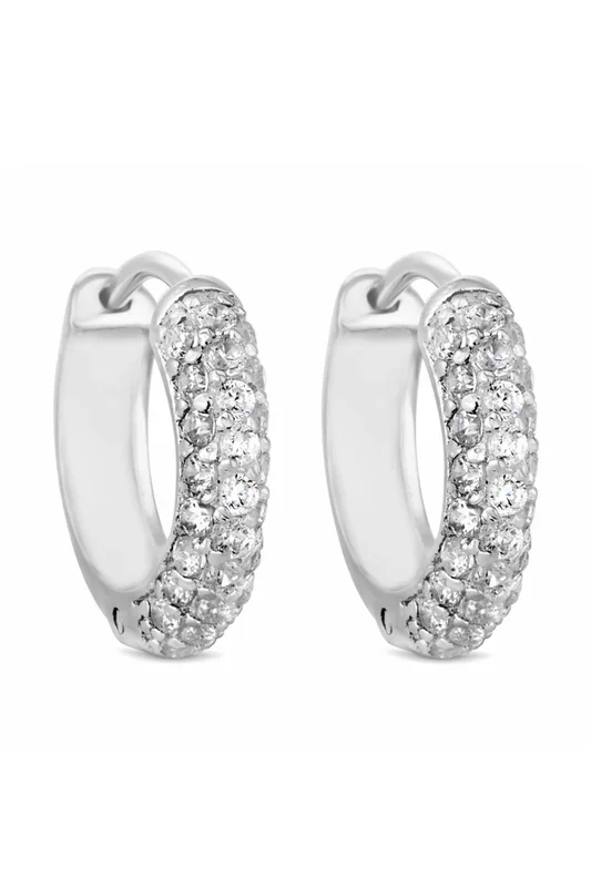 Sterling Silver 925 with Cubic Zirconia Mini Hoop Earrings
