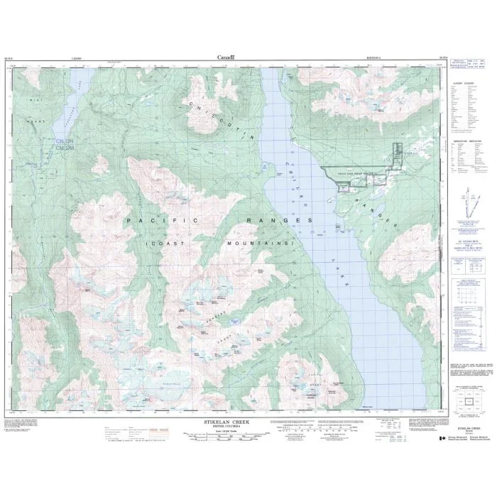 Stikelan Creek – 92 N/8 – British Columbia Map