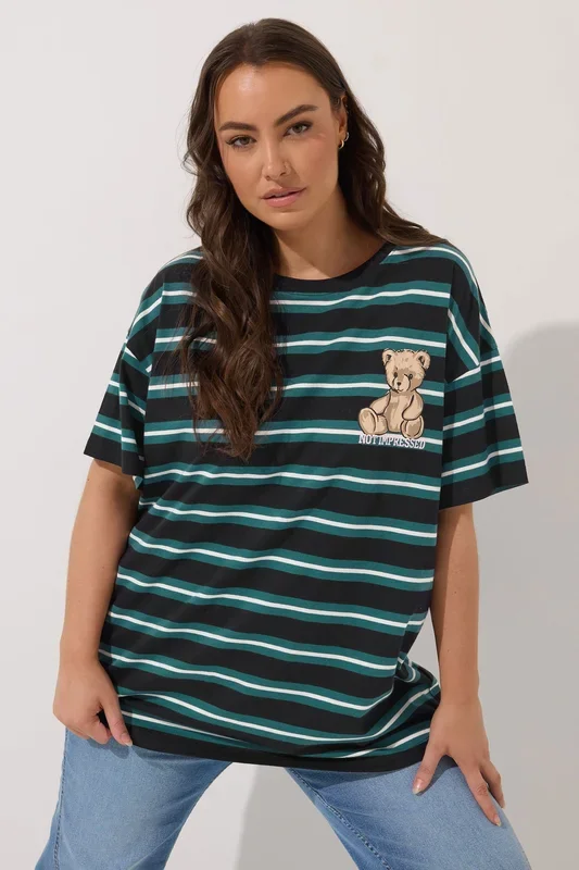 Stripe Teddy Print T-Shirt