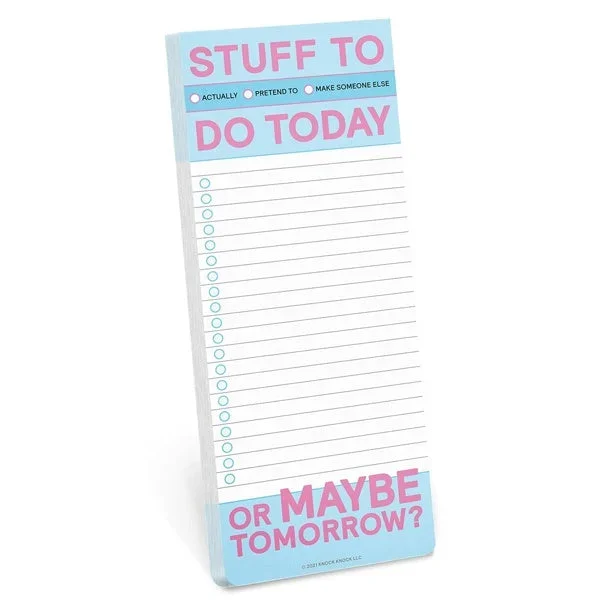 Stuff To Do Today Make-a-List Notepad