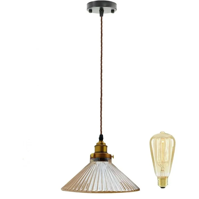 Style Glass Shade Lamp Ceiling Retro Pendant Lighting~1340