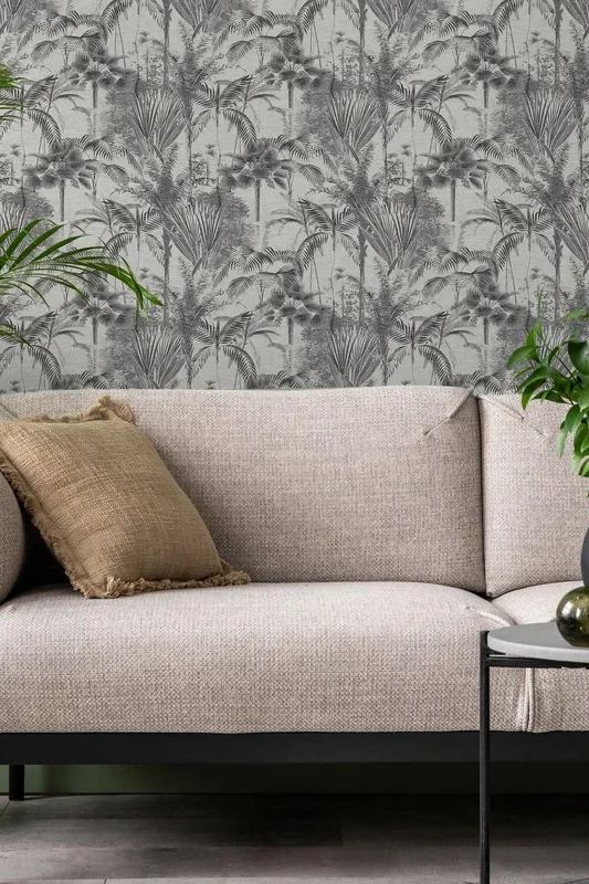 Sublime Jungle Texture Mono Black Trees Wallpaper