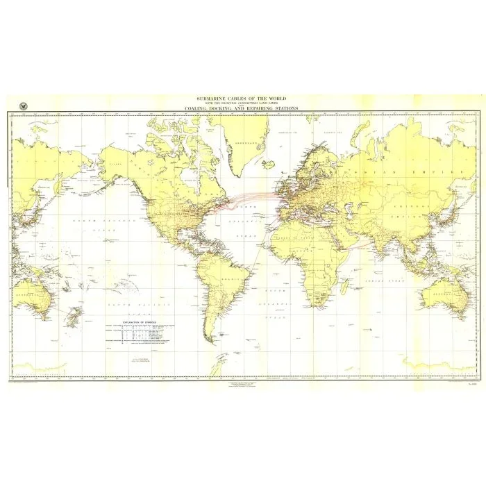 Submarine Cables of the World – Published 1896 Map