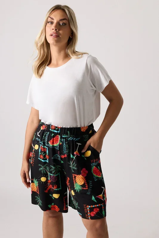 Summer Postcard Print Shorts