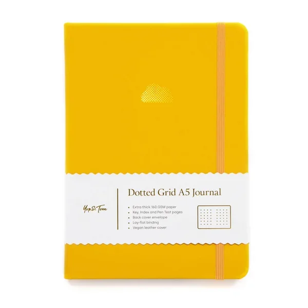 Sunshine Yellow Cloud A5 Dot Grid Journal