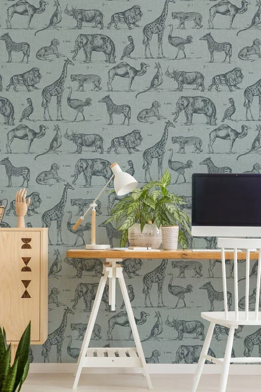 Superfresco Easy Zoology Blue Animal Wallpaper