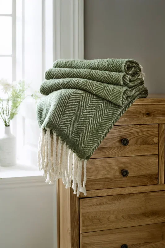 Supersoft Moorland 100% Brushed Wool Jacquard Throw