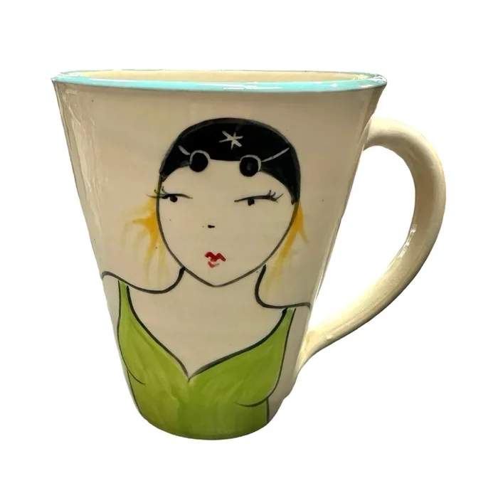 Swimmer Ceramic Mug Green