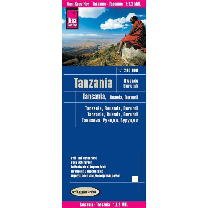 Tanzania: Rwanda – Burundi Map | Reise Know-How 1:1,200,000