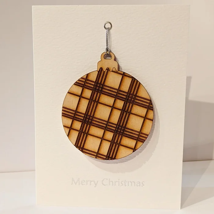 Tartan Bauble Christmas Card