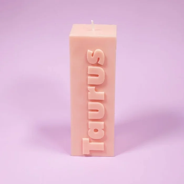 Taurus Zodiac Block Pillar Candle