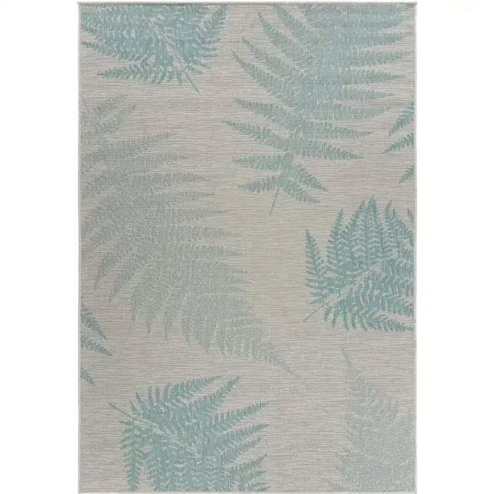 Teal Fallen Fern Indoor/Outdoor Rug