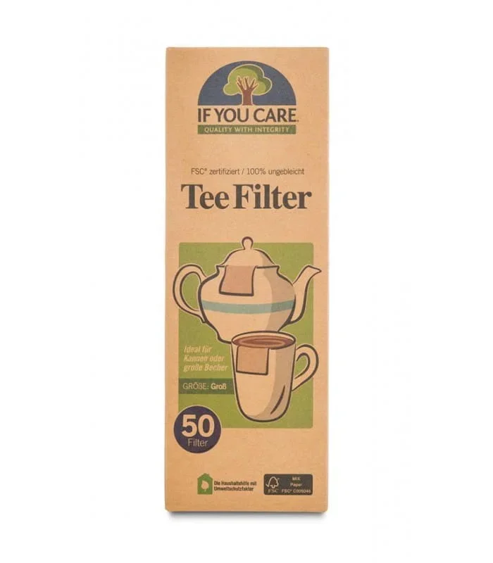 Teefilter, groß, kompostierbares Papier 50 Stück – IF YOU CARE