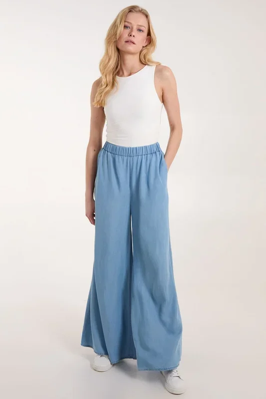 Tencel Wide Leg Trousers
