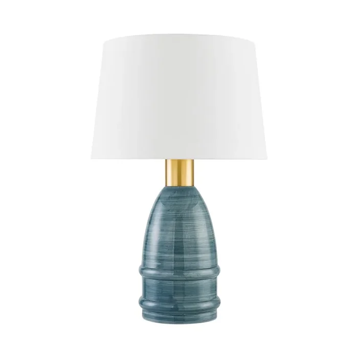 Tenley Table Lamp In Aged Brass/Ceramic Inchyra Blue Color